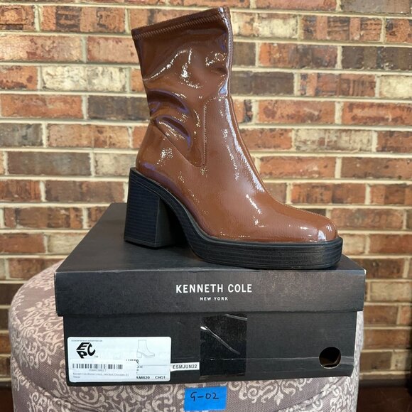 Kenneth Cole New York Women's Amber Ankle High Loafer Boot Chocolate Size 8.5 - Picture 6 of 6